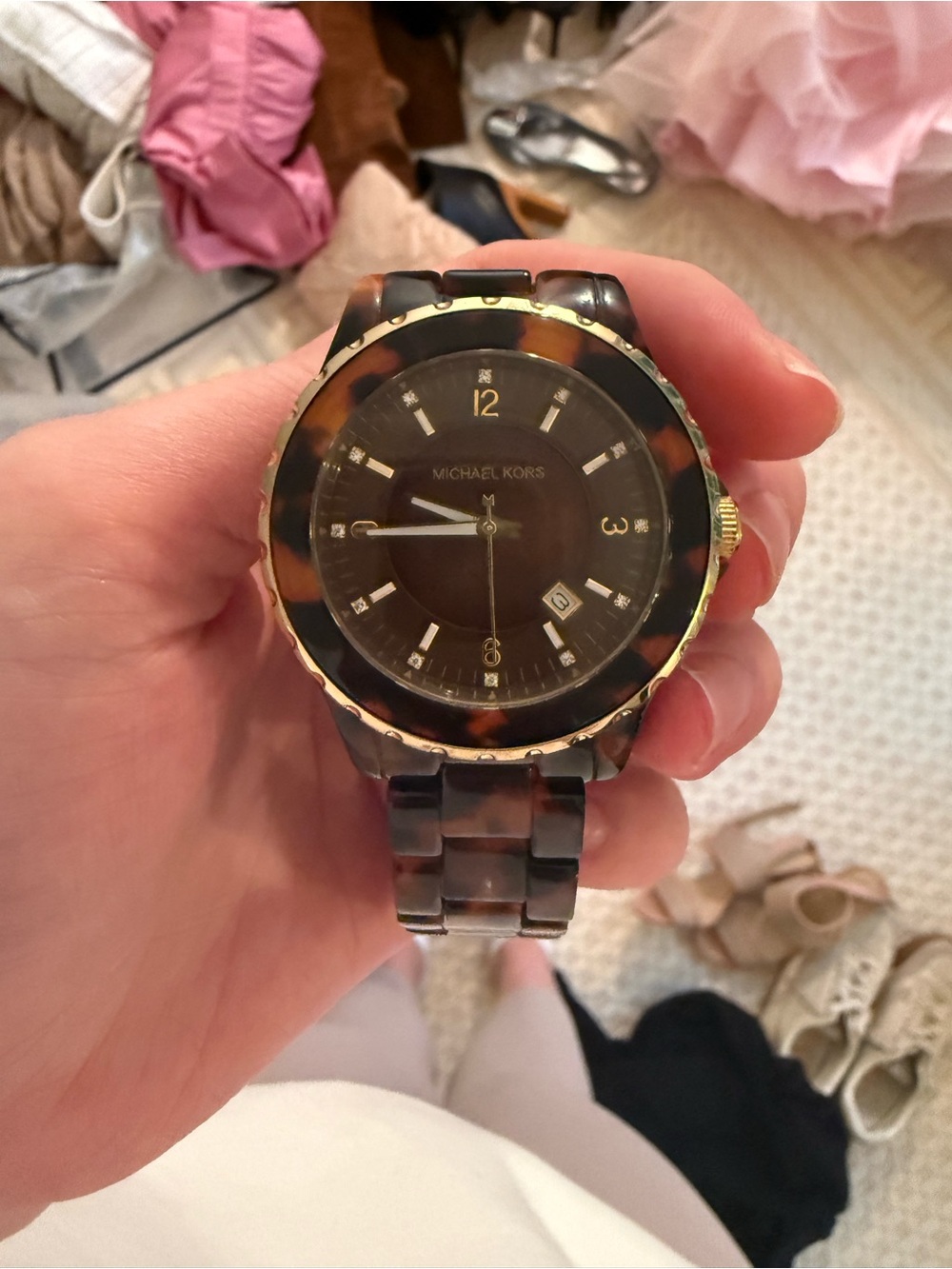 Michael Kors tortoise shell watch